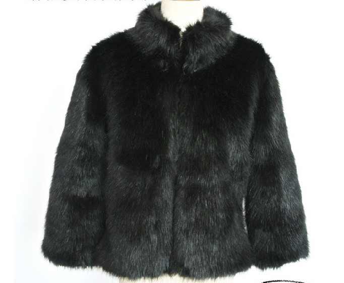 Faux Fur Jacket Fox Fur Warm Winter Stand Collar Slim Jacket