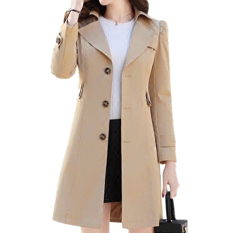 Spring Autumn Trench Coat Slim Single Breasted