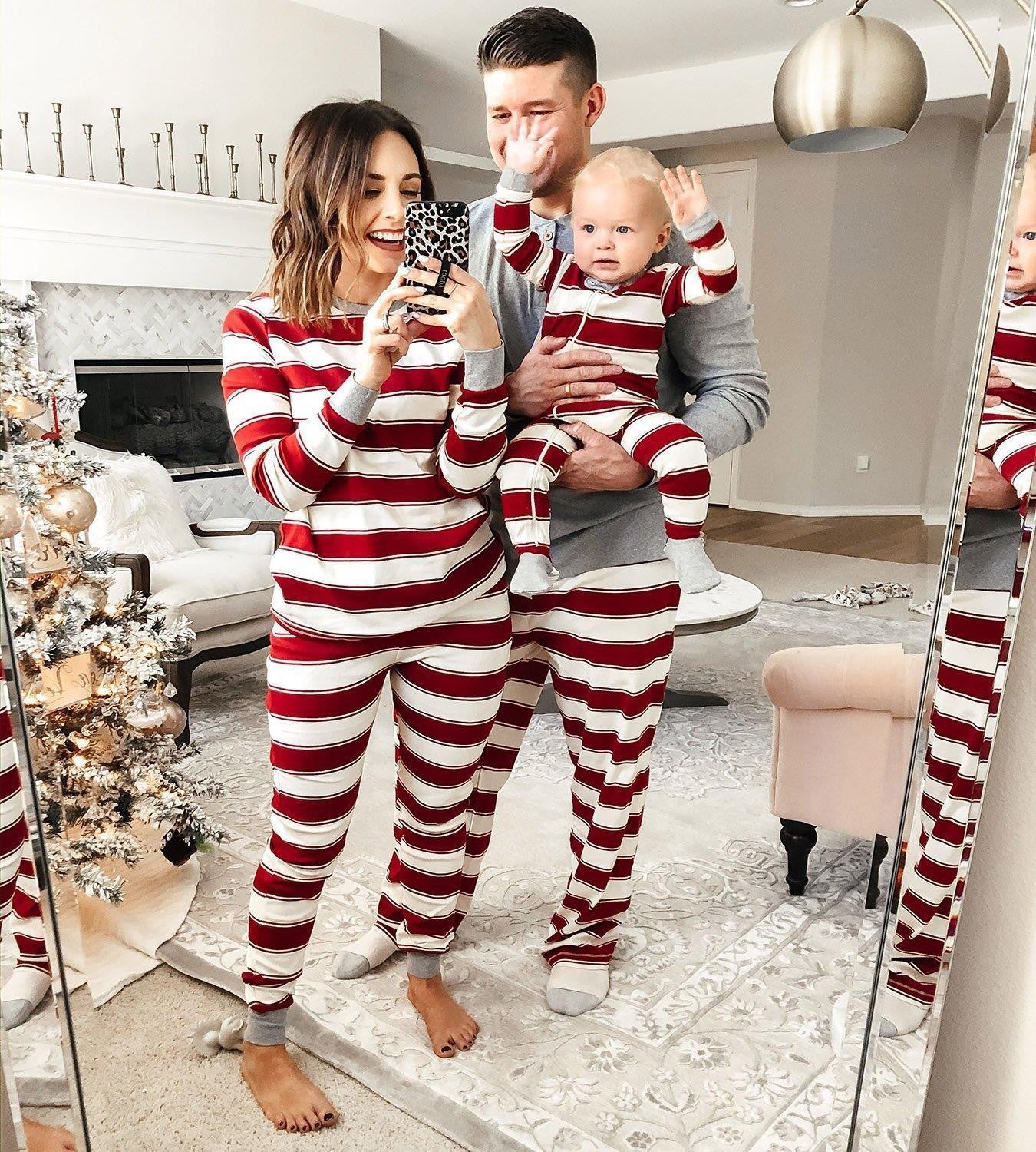 Parent-child Striped Family Set