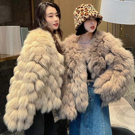Winter Faux Fox Fur Fur Coat For Women