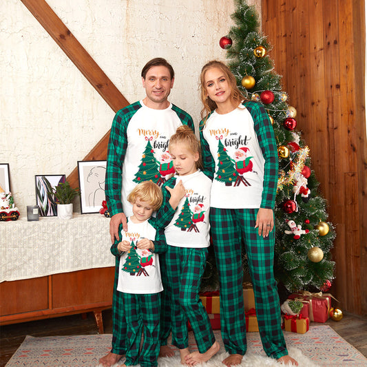 Home Wear Print Parent-child Pajamas Set