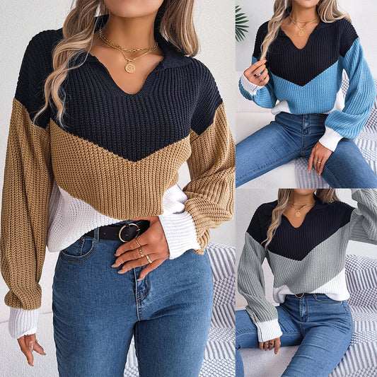 Women's Fashion Long Sleeve Knitted Sweater
