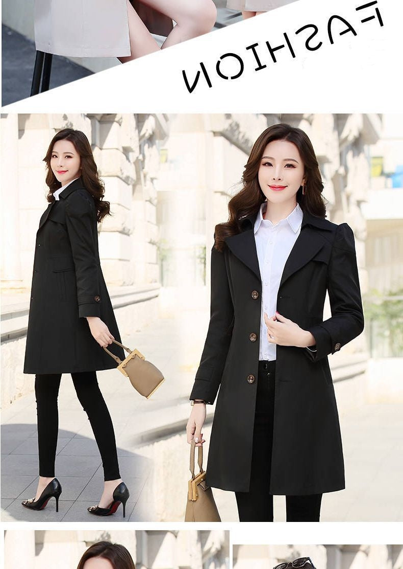 Spring Autumn Trench Coat Slim Single Breasted