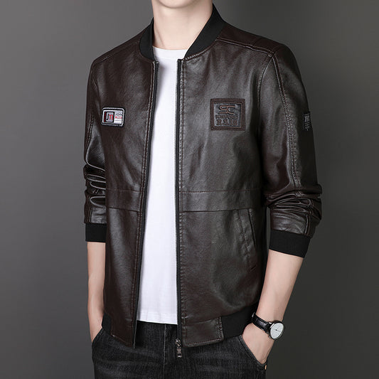 Simulation Leather Jacket Tide Brand Casual Plus Size Men's Clothing