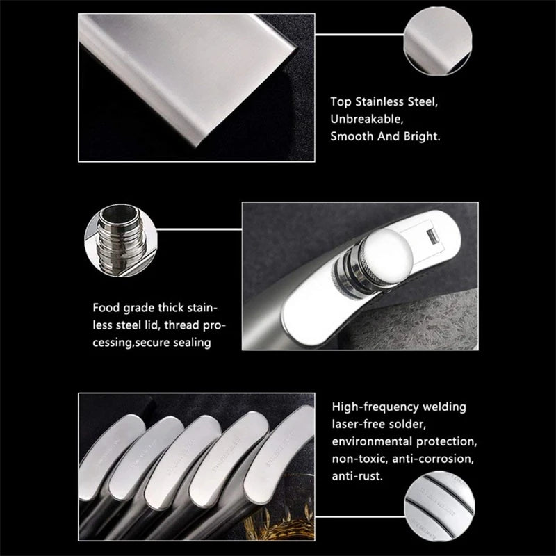 Stainless Steel Hip Flask with Funnel Pocket Hip Flask Screw Cap