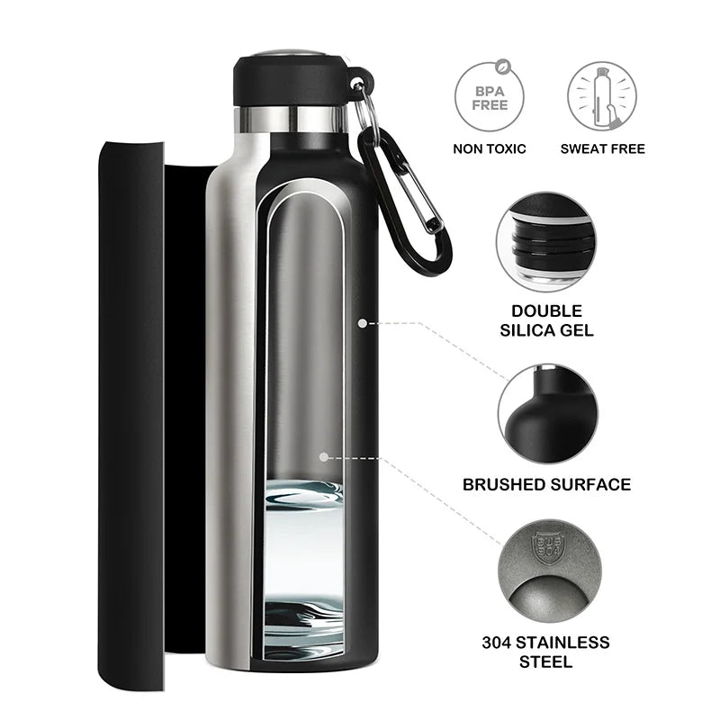 FEIJIAN Thermos Portable Water Bottle Stainless Steel Thermal Cup Leak-proof Flask Mini 500ML/600ML