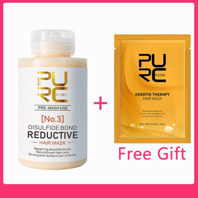 PURC Disulfide Bond Hair Mask Keratin Hair Treatment Smoothing Straightening Hair Cream Repair Damaged Hair Care Products