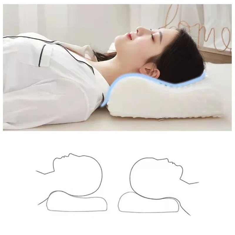 1pc Sleeping  Memory Pillow Cervical Massage Pillows Natural Orthopedic Pillow Home Supplies Replacement With Pillow Cover