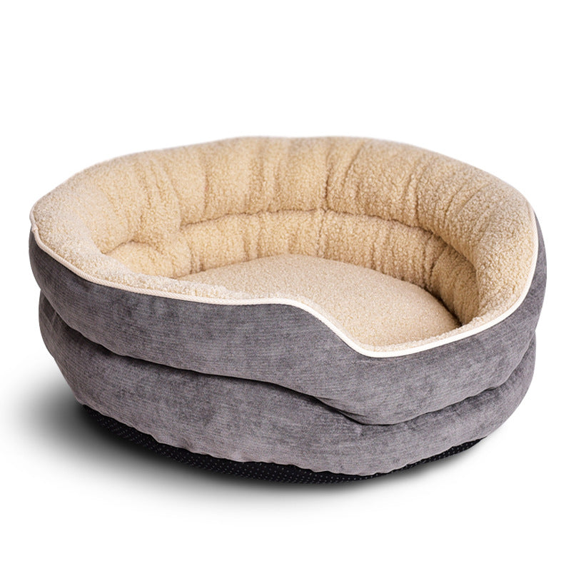 Warm Velveteen Round Kennel Teddy