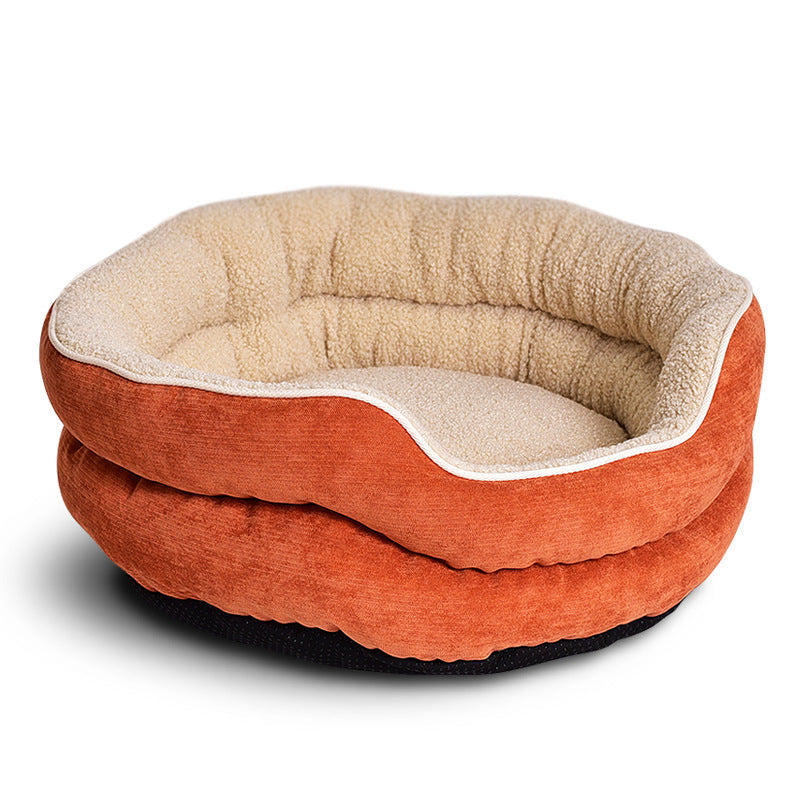 Warm Velveteen Round Kennel Teddy