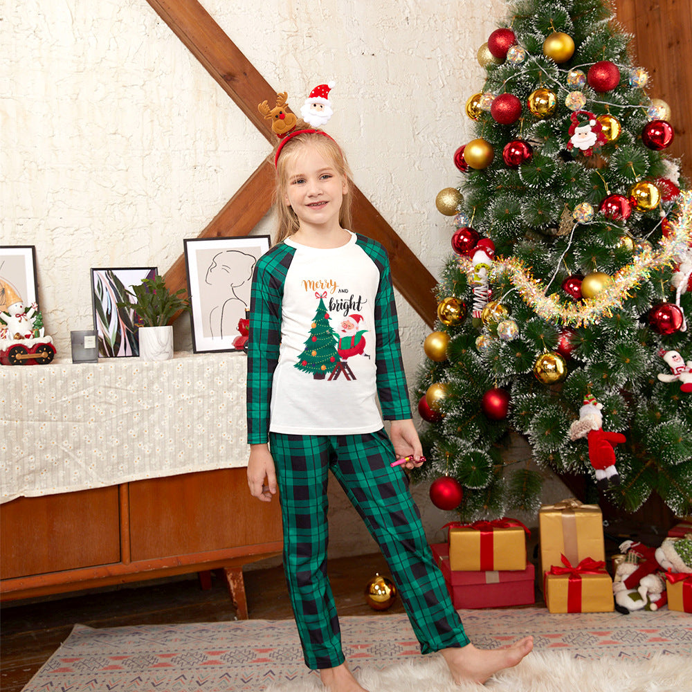 Home Wear Print Parent-child Pajamas Set