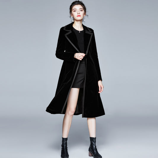 Ladies Fashion Trench Coat Long Skirt Jacket