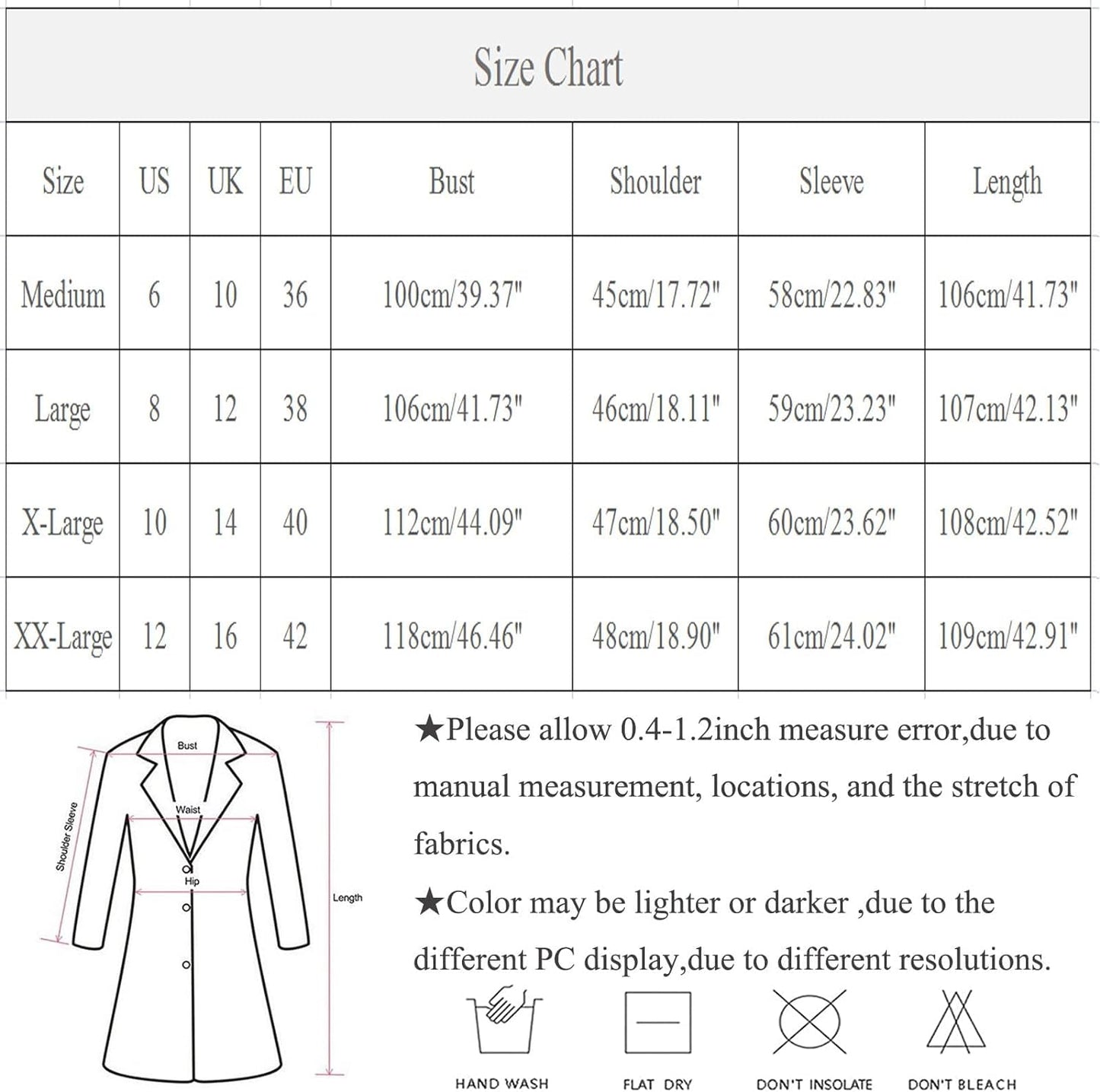 Long-Sleeved Wool Coat with Double-Breasted Buttons,Women'S Double Breasted Long Trench Coat Windproof Classic Lapel Slim Overcoat