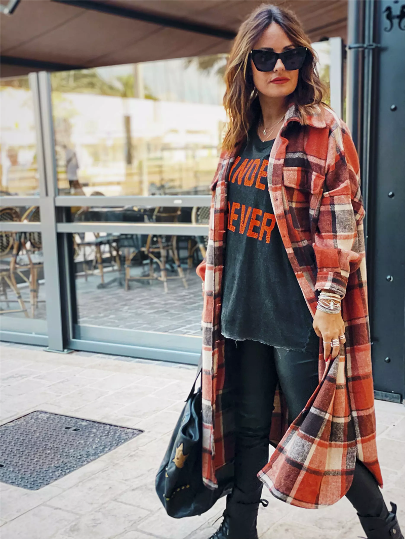 Long trench coat side slit lapel slim fit