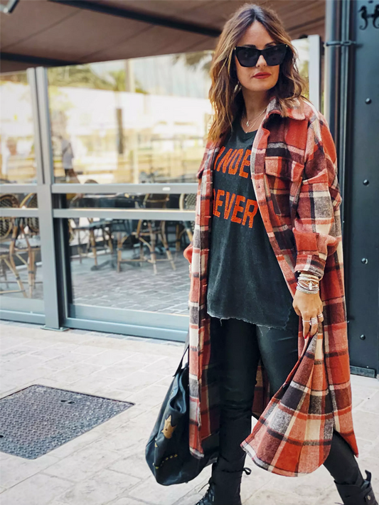 Long trench coat side slit lapel slim fit