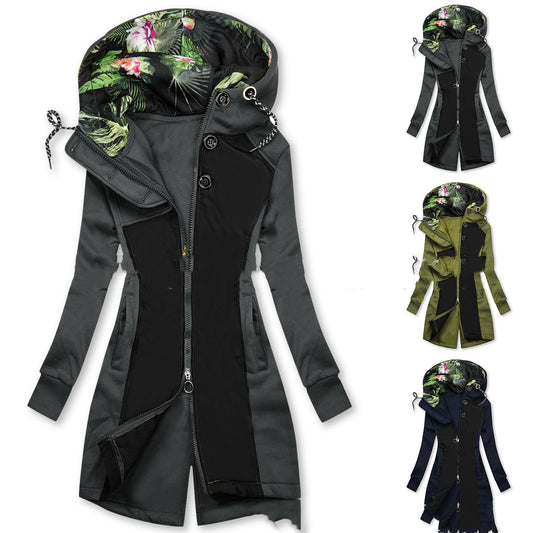 Mid-length Trench Coat With Hood Slim Fit