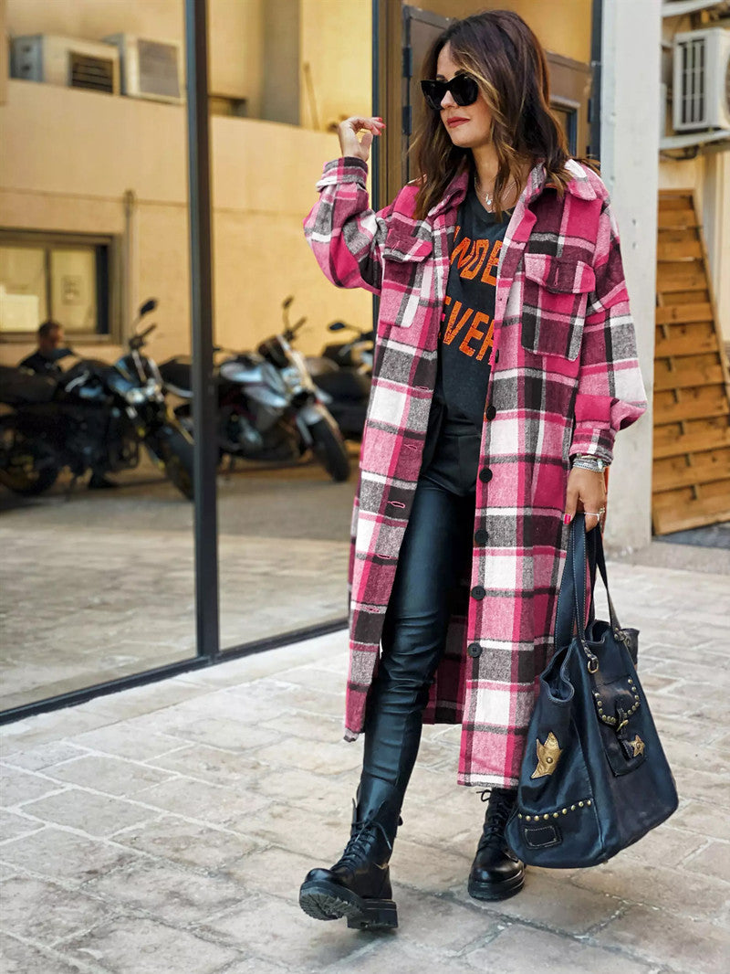 Long trench coat side slit lapel slim fit