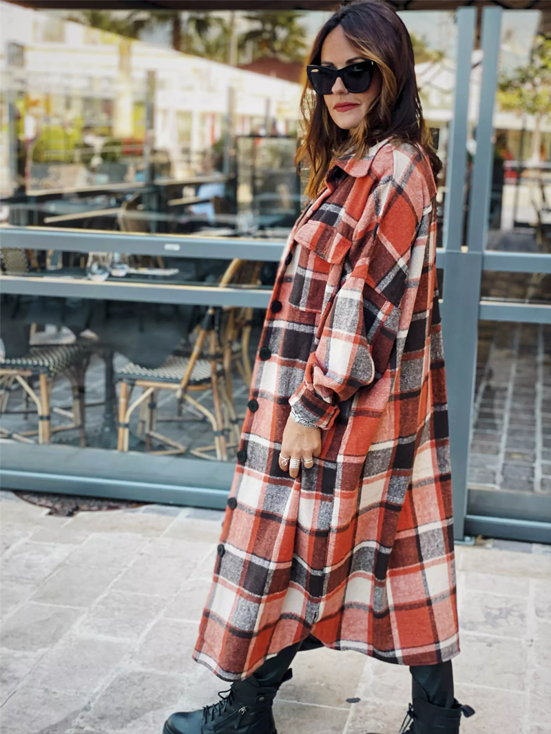 Long trench coat side slit lapel slim fit