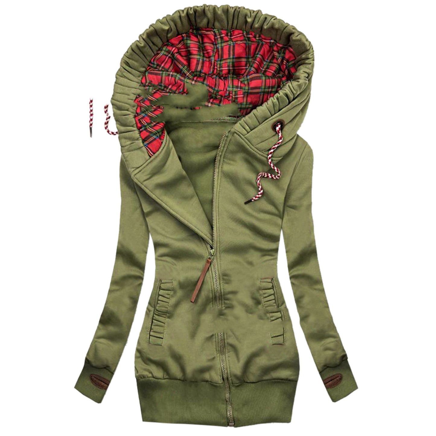 Ladies Long Fashionable Commuter Beltless Trench Coat