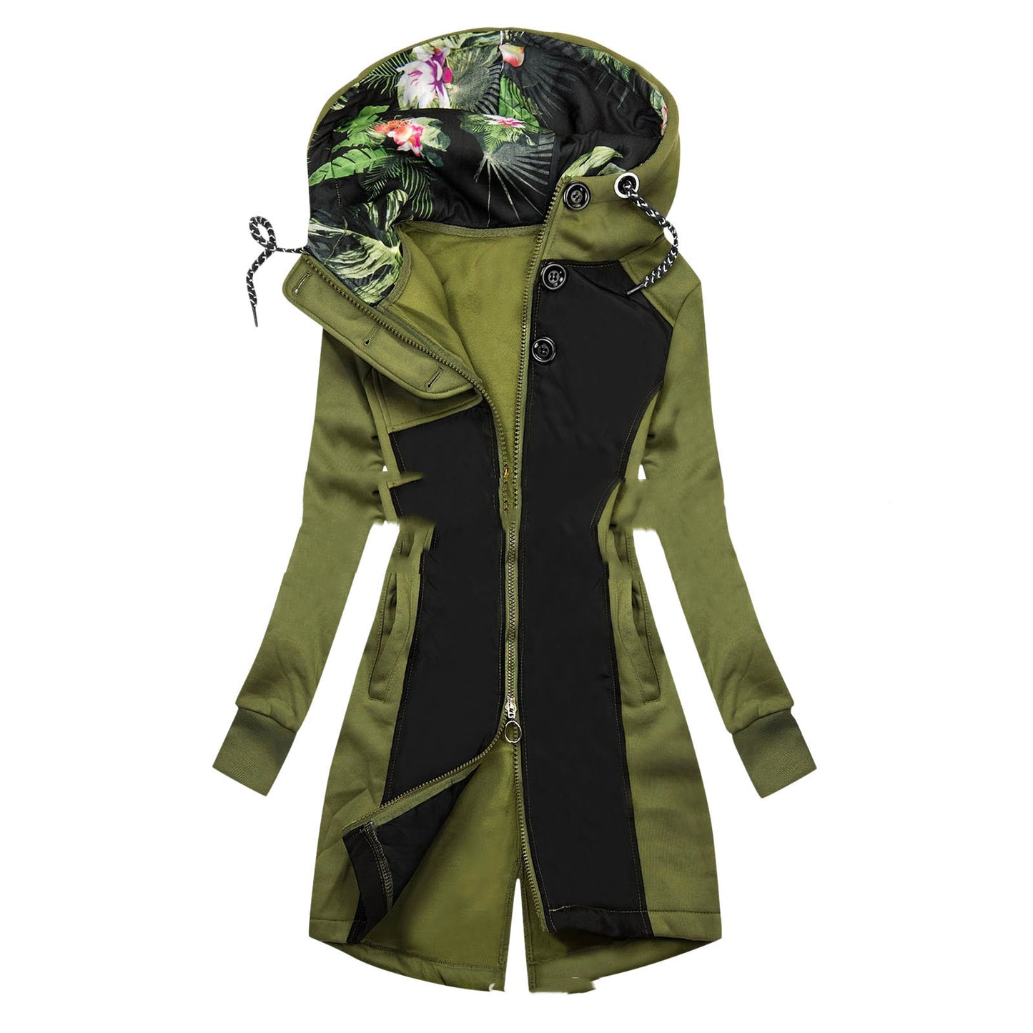 Mid-length Trench Coat With Hood Slim Fit