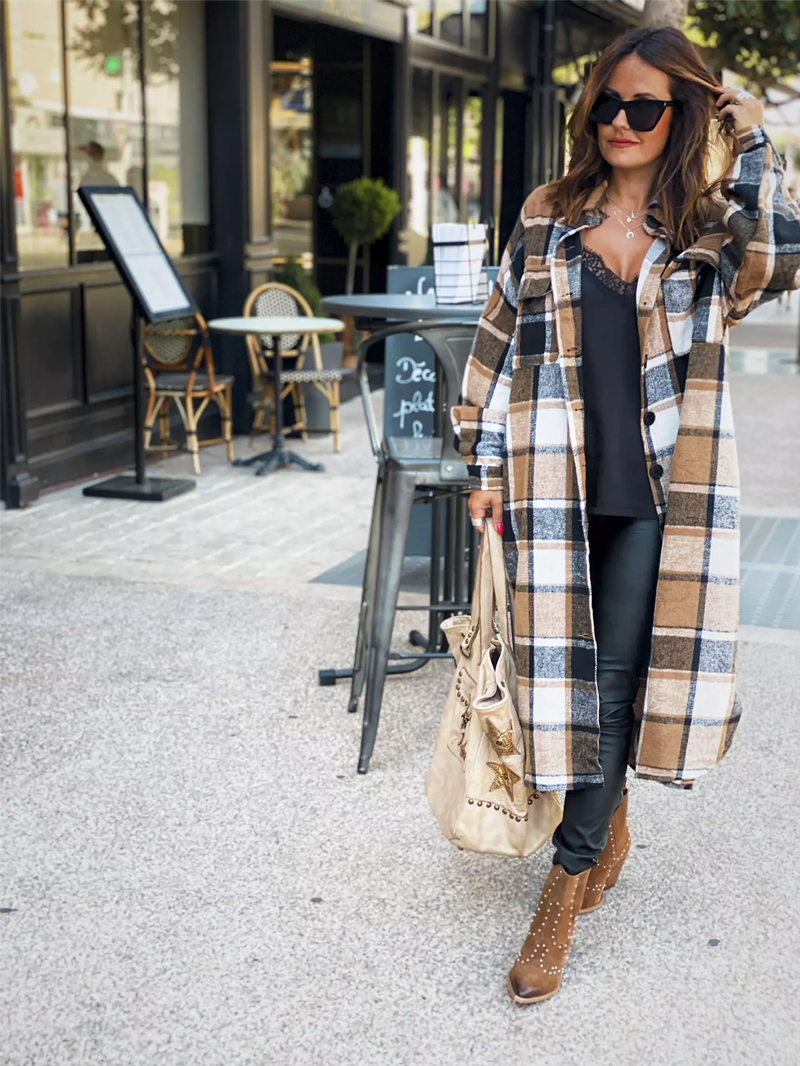 Long trench coat side slit lapel slim fit