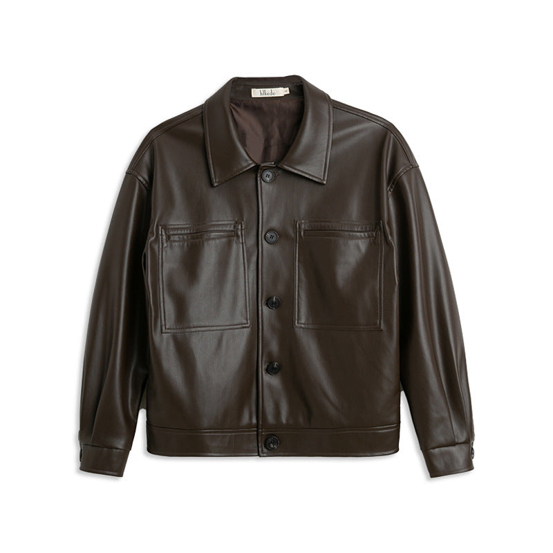 Motorcycle PU Jacket Casual Handsome Spring And Autumn Leather Jacket