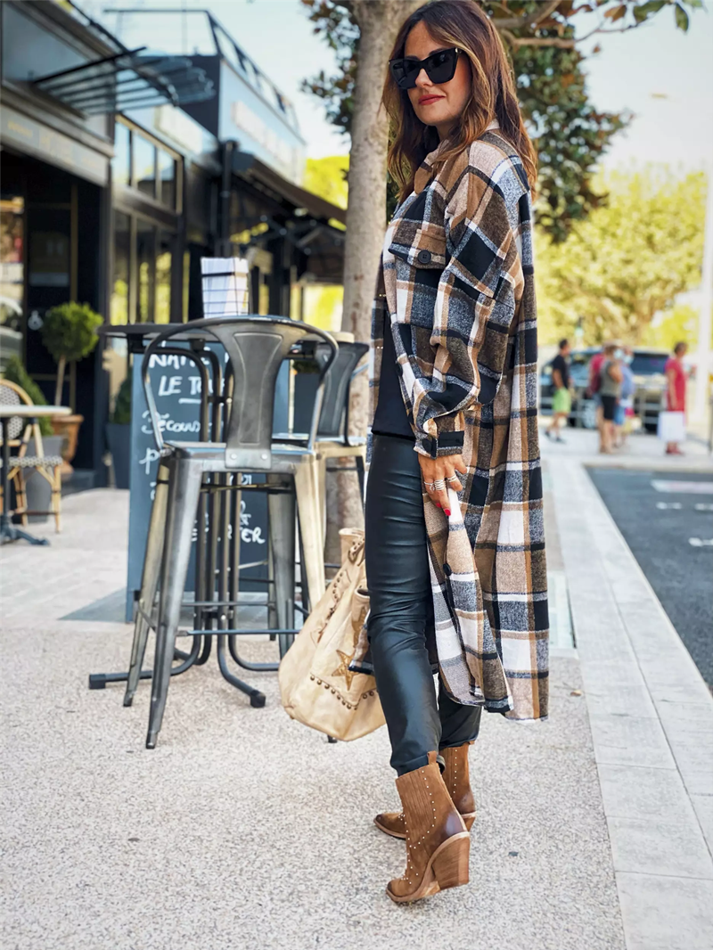 Long trench coat side slit lapel slim fit