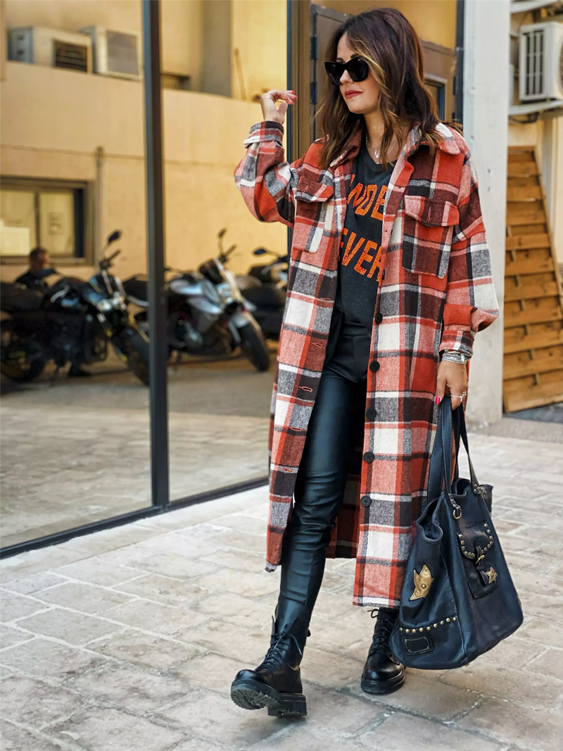 Long trench coat side slit lapel slim fit