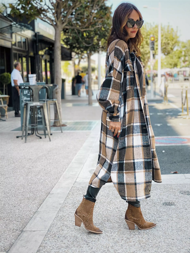 Long trench coat side slit lapel slim fit