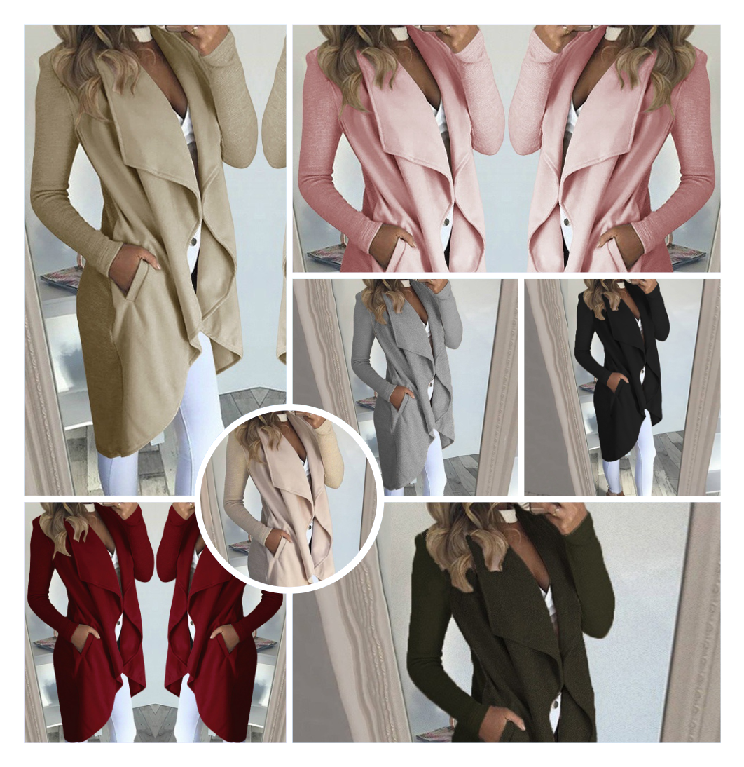 Lapel Slim Mid-length Trench Coat