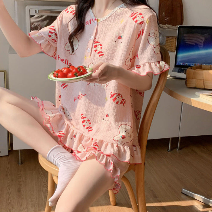 Women's Summer Thin Foam Cotton Pajamas