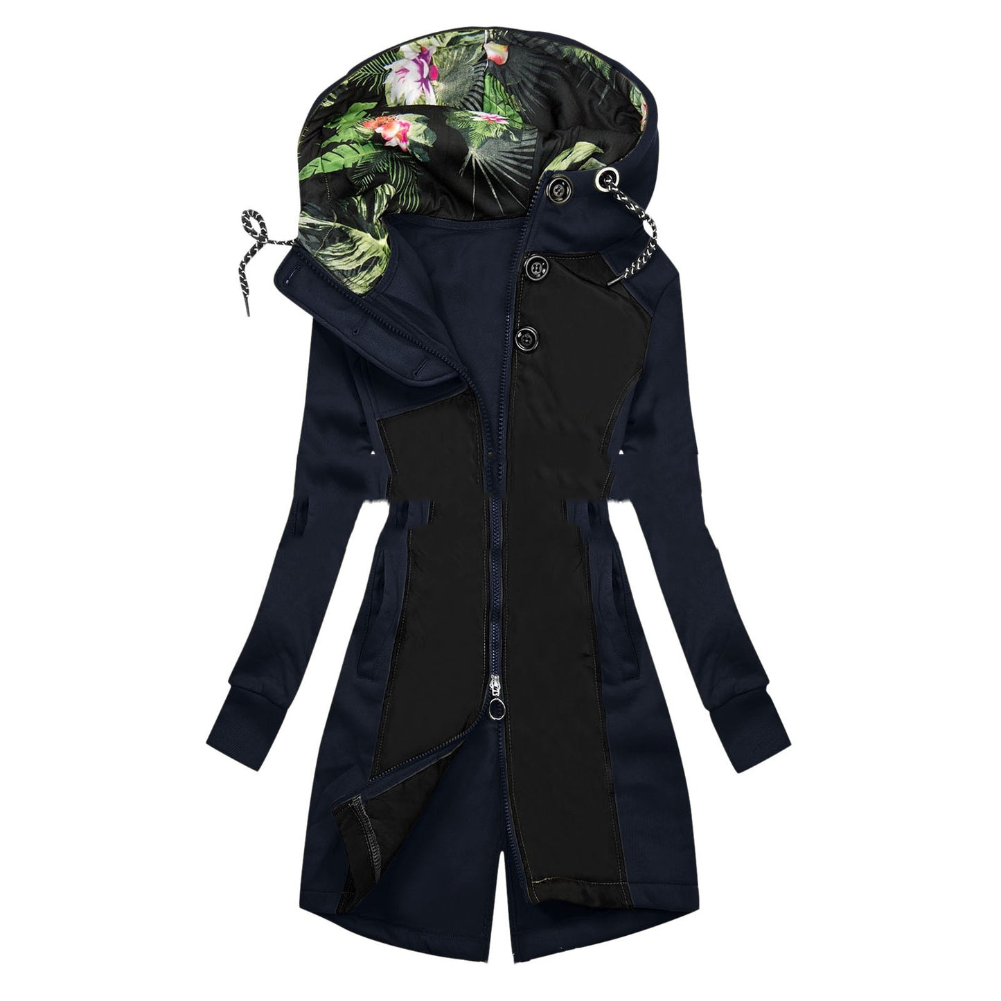 Mid-length Trench Coat With Hood Slim Fit