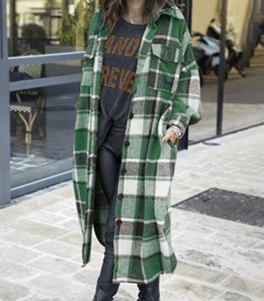 Long trench coat side slit lapel slim fit