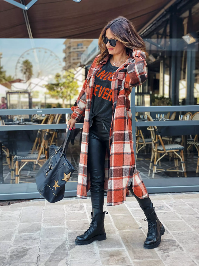 Long trench coat side slit lapel slim fit
