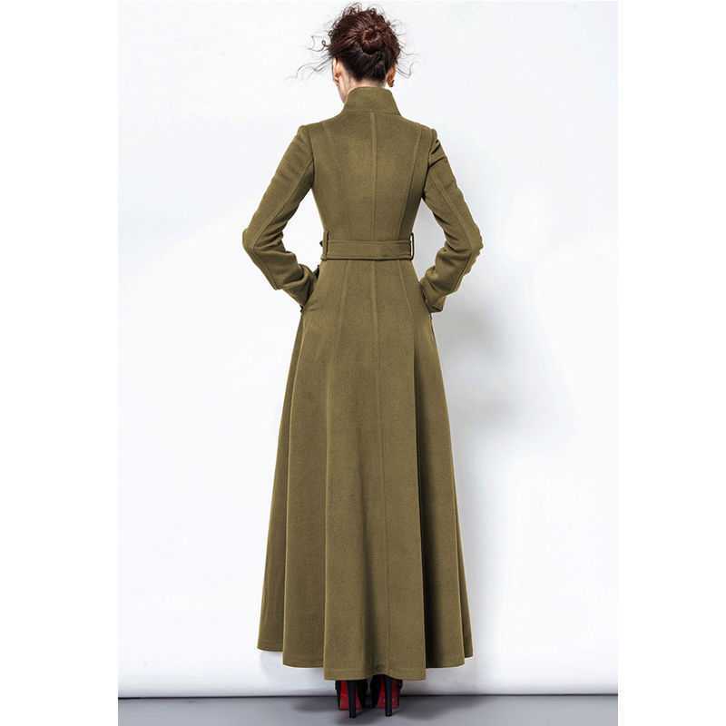 Women's Long Slim Over-the-knee Woolen Trench Coat