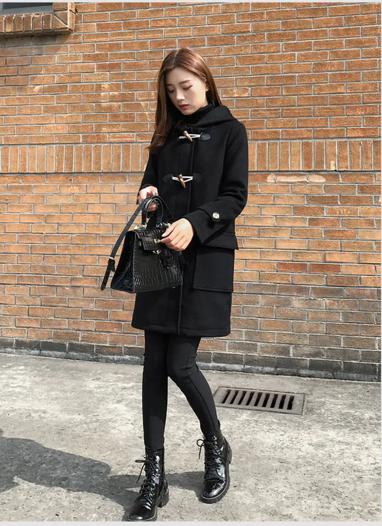 Female New Woman Woolen Coats Female Classic Casual Retro Loose Long Woolen Coats Female Fashion Streetwear Blend Overcoats Q293