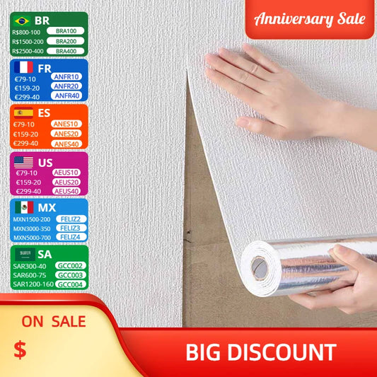 Vermeyen 3D Wall Sticker Wallpaper Self-Adhesive Waterproof Wall Covering Panel for Living Room Bedroom Bathroom Home Decoration