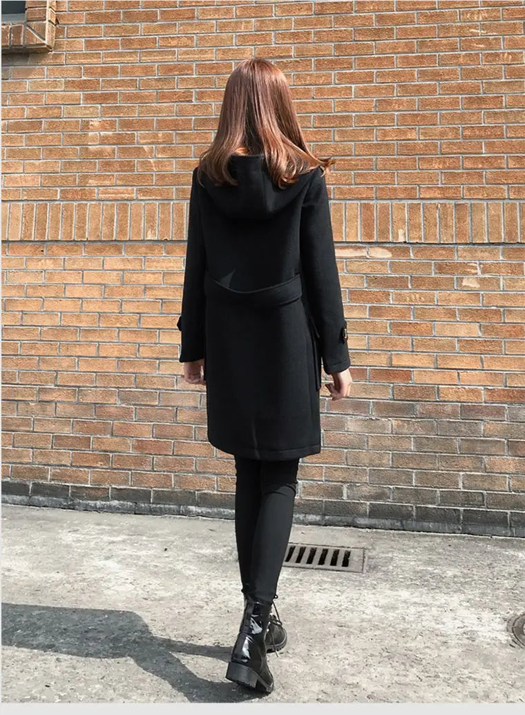 Female New Woman Woolen Coats Female Classic Casual Retro Loose Long Woolen Coats Female Fashion Streetwear Blend Overcoats Q293