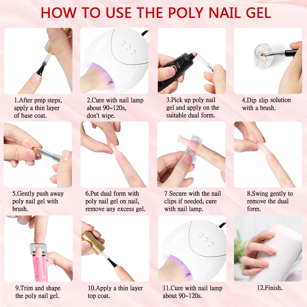 Poly Nail Gel Set 16/12/9/6/4PCS Poly Nail Gel Set For Nail Extension Finger Quick Building Gel 16 Colors Poly Extension Gel Set