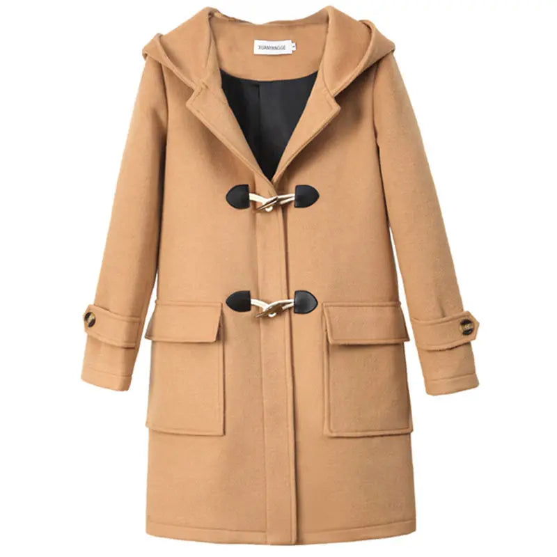 Female New Woman Woolen Coats Female Classic Casual Retro Loose Long Woolen Coats Female Fashion Streetwear Blend Overcoats Q293