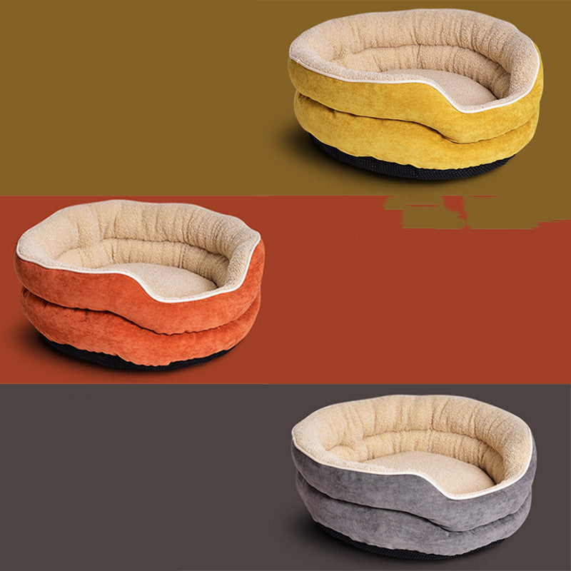 Warm Velveteen Round Kennel Teddy