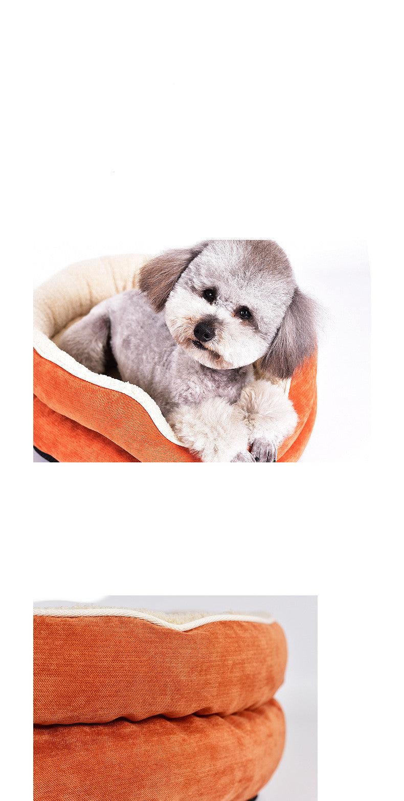 Warm Velveteen Round Kennel Teddy