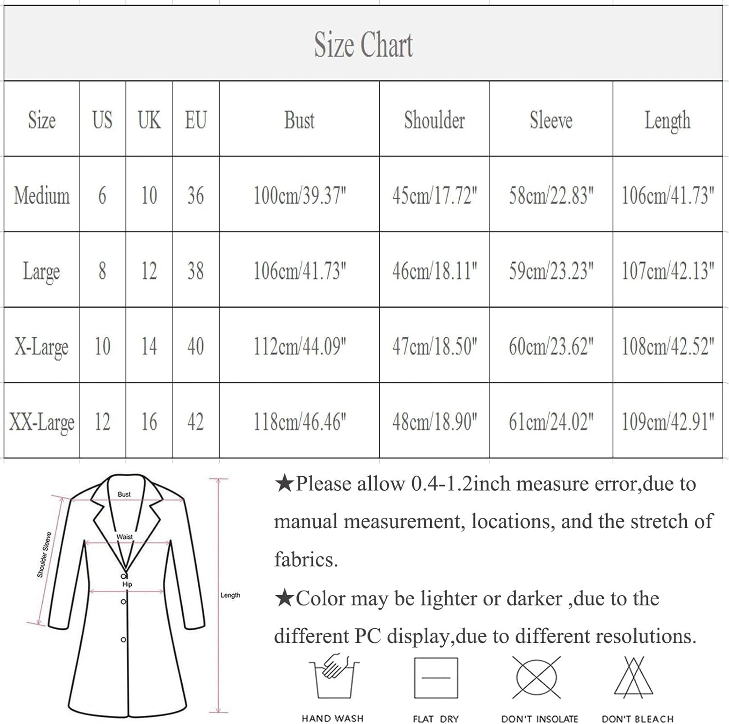 Long-Sleeved Wool Coat with Double-Breasted Buttons,Women'S Double Breasted Long Trench Coat Windproof Classic Lapel Slim Overcoat
